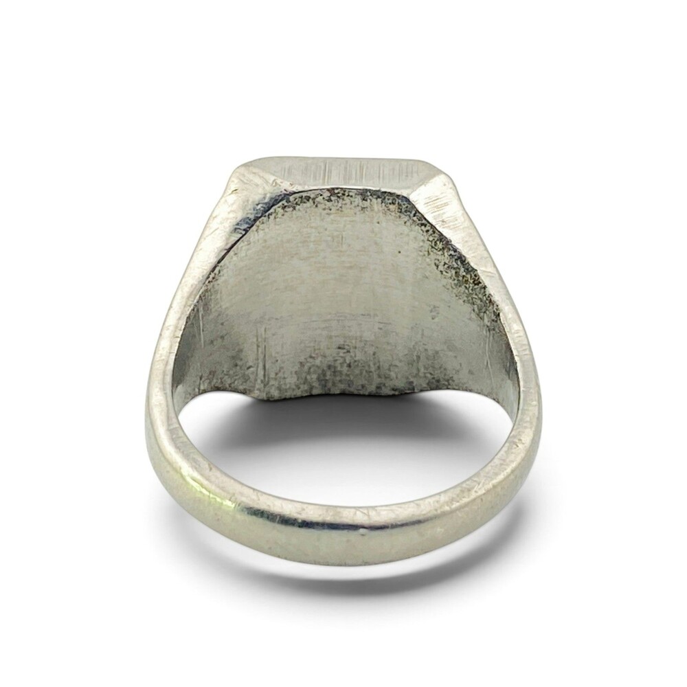 Vintage Steel Signet Ring Monogram LPM Hand Engraved Size 9.25 - Picture 4 of 6